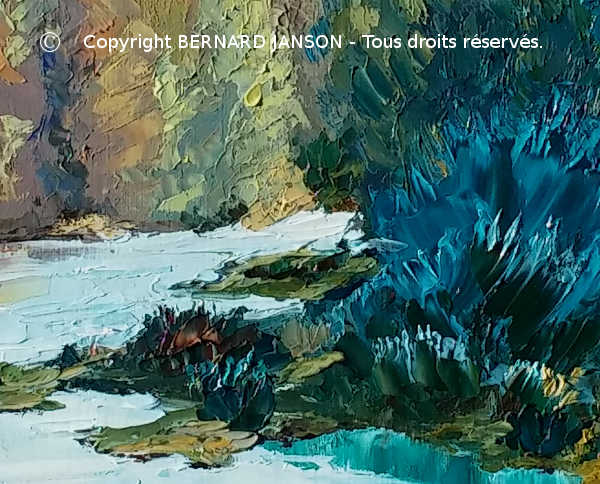 vue en gros plan une partie du tableau avec les frondaisons de l'automne
